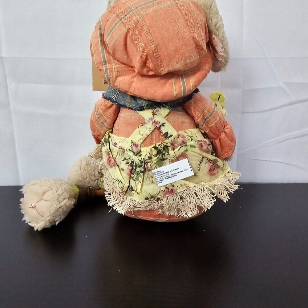 NWT Glitzhome Easter Bunny Rabbit Plush Set 4 18" Posable Leg Spring Shelf Decor - Picture 5 of 14